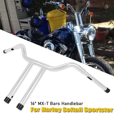 Manillar de barras de elevación MX T para Harley Softail Dyna Sportster 883 XL Road King 16" Foto 1 de 4