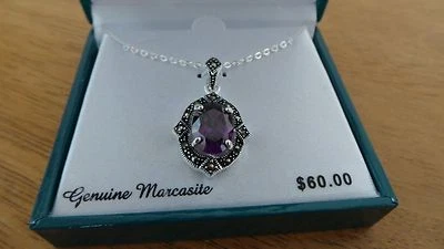 Collar Kohl's 18 pulgadas enchapado en plata fina marcasita genuina Foto 1 de 4