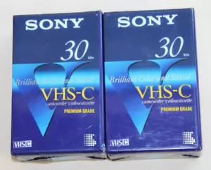 2 cintas de video Sony VHS-C 30/90 minutos TC-30VHG grado premium nuevas selladas-G8 - Imagen 1 de 6