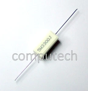 5 pezzi 330 Ohm, 5W, 5% Resistenza in Ceramica a Filo Avvolto 330Ohm 5W - Bild 1 von 4