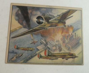 R173 GUM INC WORLD IN ARMS AIRPLANES #3 ITALIAN FIGHTERS 1939 NON SPORT VGEX
