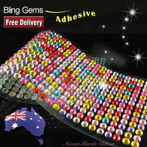 504pcs X 6mm Rainbow Rhinestone Gems Self Adhesive Stick on Crystals Sticker - Picture 1 of 4