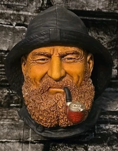 Bossons Nautical Clipper Captain Chalkware Head Vintage Wall Plaque England - Picture 1 of 8