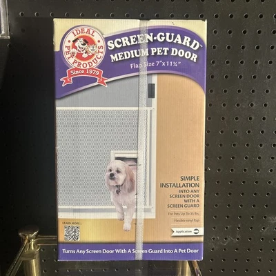 IDEAL PET DOORS Protector de Pantalla Puerta para Mascotas, Mediano, 7"" x 11.25"" Tamaño de Solapa", Blanco Foto 1 de 4