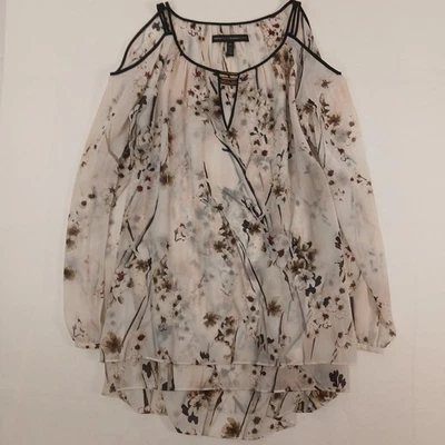 WHBM Blouse Womens XS Floral Sheer Cottagecore Whimsi Fairy Relax Date Night - Image 1 of 4