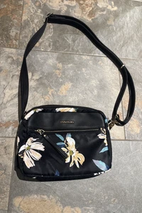 Travelon Anti-Theft Addison Small Crossbody Floral Black 9"W x 7.25"H x 3.5"D - Picture 1 of 9