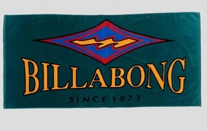 Billabong Palmer Beach Towel Artwork 63" x 31.5" Black Blue Red Wave Pattern 90s - Imagen 1 de 6