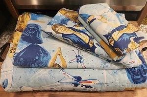 STAR WARS Vintage 1970 80x100 Blanket, 2 Pillow Cases Twin Flat & Fitted Sheet - Picture 1 of 15