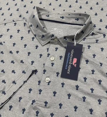 Camisa de golf Vineyard Vines polo estampado de copa Valhalla Palmero XL gris nueva con etiquetas precio de venta sugerido por el fabricante 110 USD Foto 1 de 4