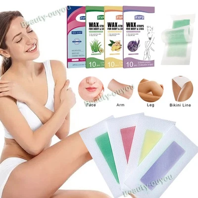 10PCS Strisce Cera Depilatoria Professionale Gamba Corpo Bikini Faccia Wax sumgo - Image 1 of 4