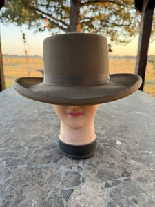 RARE Texas Hatters Custom Cowboy Western Hat Beaver Brown Size 7 1/4 - Picture 1 of 17