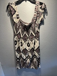 Cristinalove Size XL Dress Rouching Bodice Short Sleeves with Ties On Shoulder - Picture 1 of 9