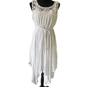 Mlle Gabrielle Women’s Fairy Cottage Gauze Asymmetrical Dress White Size Large - Picture 1 of 8