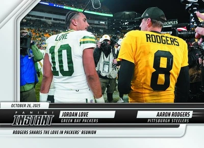 2025-26 Panini Instant NFL #187 Love Packers Aaron Rodgers Steelers - Presale - Image 1 of 2
