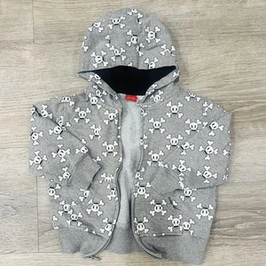 Paul Frank Kids unisex Gray Skull zip up Hoodie jacket Size size 3T - Picture 1 of 7
