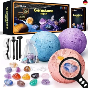 GobiDex Ausgrabungsset für Kinder, Natürliche Edelsteine und Kristalle, M - Bild 1 von 6