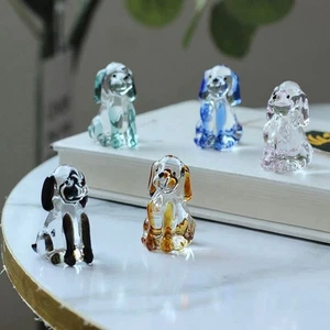 DIY Crystal Dog Figurines Handmade Animal Statue Puppy Ornament Collection - Picture 1 of 12
