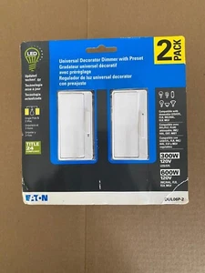 2er Pack Eaton LED Universal Dekorateur Dimmer mit Preset DUL06P - Bild 1 von 1