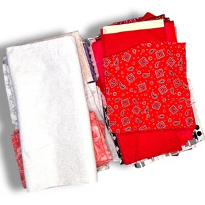 Scrap Fabric Lot of Less Tham 1 Yard Each: Various Colors & Patterns - Picture 1 of 3