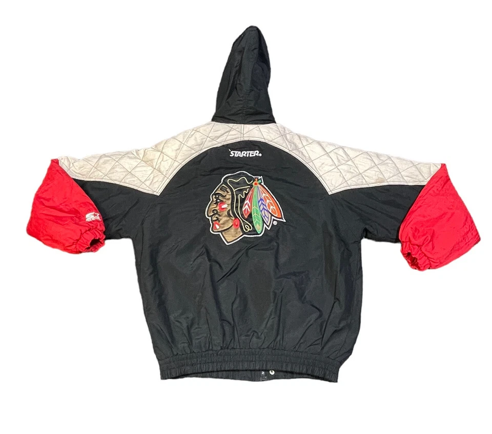 Vintage 90’s Chicago Blackhawks Starter NHL Hockey Sports Coat Jacket Medium - Image 1 of 4