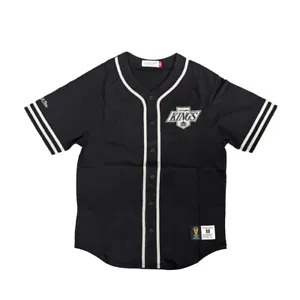 Mitchell & Ness LA Kings "Vintage Logo" Button Jersey (Black) NHL Shirt - Picture 1 of 2