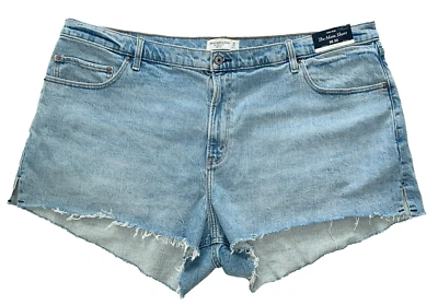 Nuevo NUEVO CON ETIQUETAS ABERCROMBIE & FITCH Mamá Curva Corta Amor Talla Grande 36 22 Tiro Alto Azul Foto 1 de 4