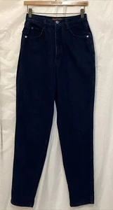 Vintage 90s Y2K Mom Jeans Blue 26x32 High Waist Dyed Denim Bonjour Retro Tapered - Bild 1 von 12