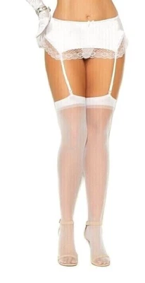 Sheer Stockings Women's Thigh High Black White Pink Reg + Elegant Moments 1725 Q - Image 1 of 4