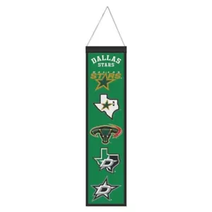 Dallas Stars NHL Heritage Banner Embroidered Wool 8" X 32" - Picture 1 of 1