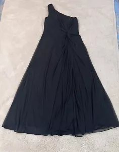 Azazie Black Gown One Shoulder Built in Bra Custom Size (About 4-6) - Picture 1 of 16