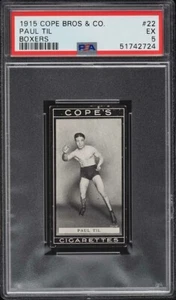Tarjeta Paul Til #22 de Cope Bros & Co. Boxers 1915 - PSA 5 EX - Imagen 1 de 2