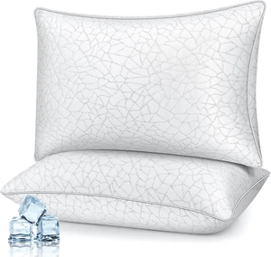 Cooling Bed Pillows Set of 2 - Down Alternative for Side, Back, Stomach Sleepers - Picture 1 of 7