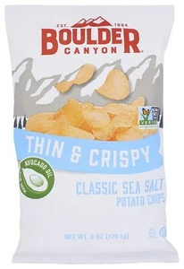 6 OZ Classic Sea Salt Potato Chips - Thin & Crispy - Bulk Pack of 12 - Picture 1 of 2