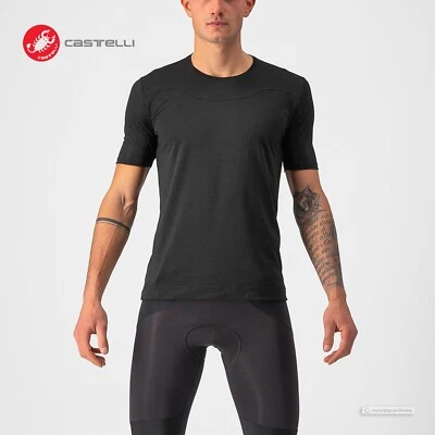 Castelli BANDITO WOOL SS Short Sleeve Thermal Cycling Base Layer : BLACK - Image 1 of 4
