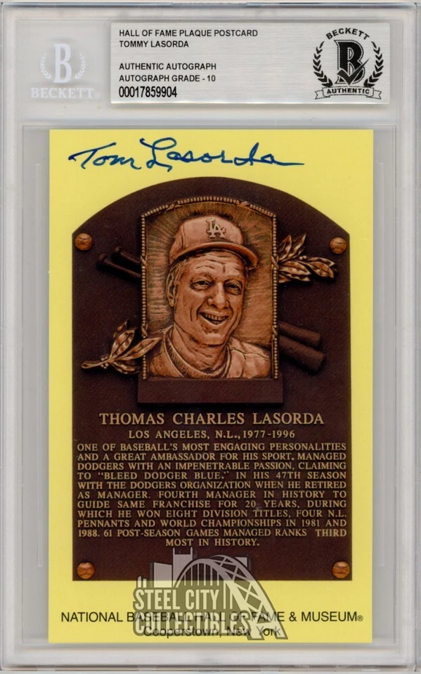 Открытка с автографом Томми Ласорды из Зала славы табличка - BAS 10 - Изображение 1 из 1
