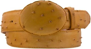 Ranúnculo Western Cowboy Cinturón de cuero Avestruz Quill Pattern Rodeo Hebilla Cinto - Imagen 1 de 3