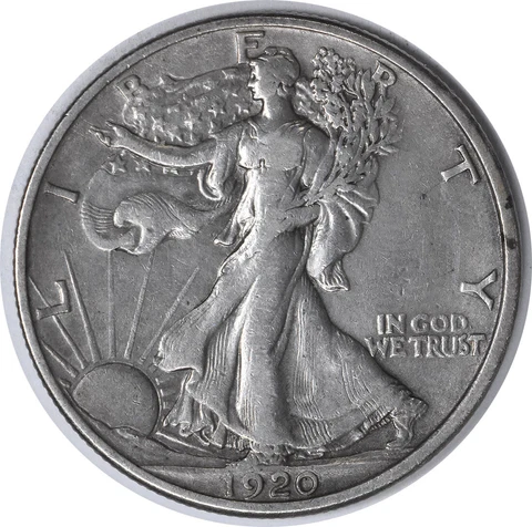 1920-D Walking Liberty Silver Half Dollar EF Uncertified #115 Cover