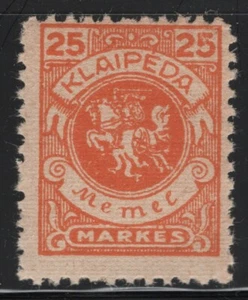 Memel 1923 25m Vytis Lithuania Occupation Sc# N20 NH - Picture 1 of 1