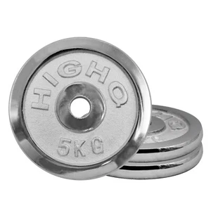 5kg x 2 Chrome Cast Iron Weight Plate - 29.5mm Hole Weight Plates Home Gym - Picture 1 of 3