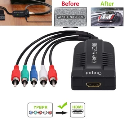 YPbPr-Compatible to HDMI Component to HDMI Converter Audio Output Adapter MU - Image 1 of 4