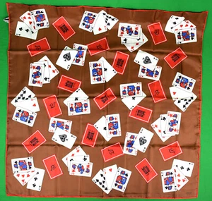 The "21" Club Jockey Playing Cards Poly XXIX Print Scarf (New/Old Deadstock) - Bild 1 von 5