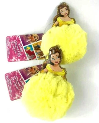 2x Chaveiro Disney A Bela e a Fera Princesa Bela Fob Bolsa Puff Amarela Pom - Imagem 1 de 4
