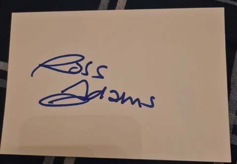 ROSS ADAMS HAND SIGNED 6 X 4 WHITE CARD SCOTT DRINKWELL HOLLYOAKS Cover