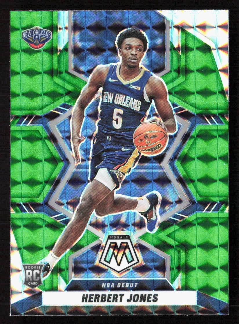 2021-22 Panini Mosaic Herbert Jones Green Mosaic Prizm Rookie RC #280 Pelicans