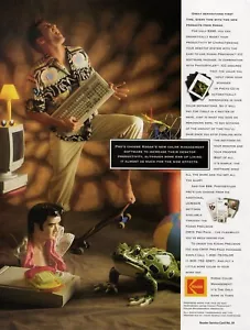 Kodak Color Manage Computer Print Ad Digital Tool Dance Man Skateboard Elvis 90s - Picture 1 of 1