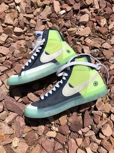 Nike Blazer Mid 77  6.5Y Blue/Neon Green Athletic Sneakers EUC - Picture 1 of 6