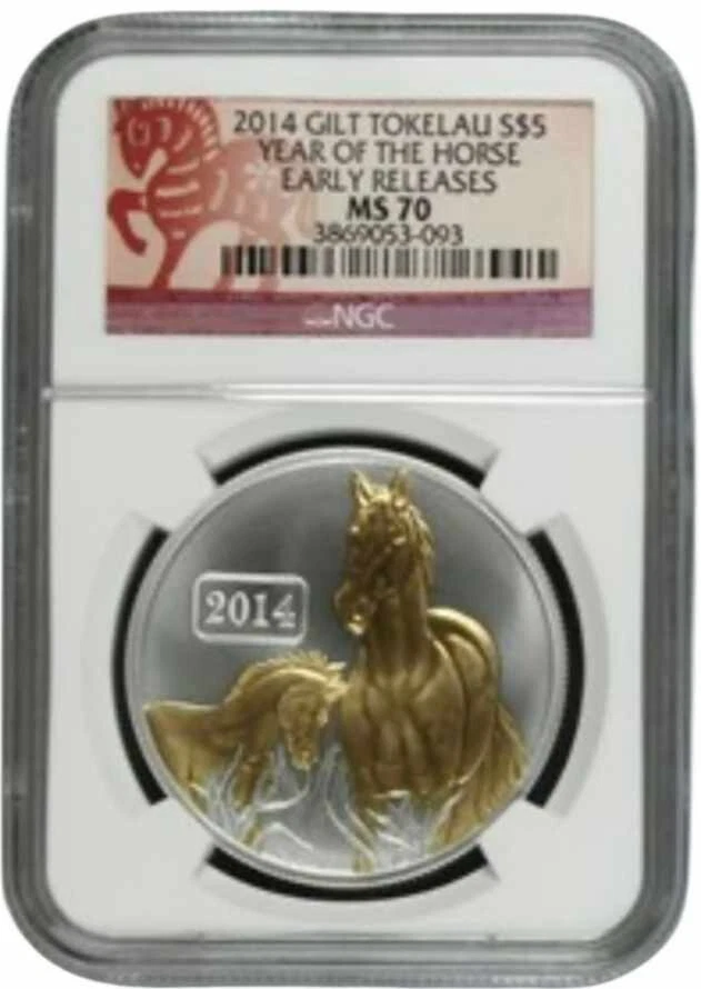 2014 Gilt Tokelau Year of The Horse Early Release   MS 70  - Image 1 of 1