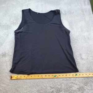 Green Eileen Fisher Silk Top Womens L Black Sleeveless Tank Tunic Blouse Shirt - Picture 1 of 6