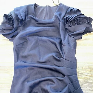 Vestido largo azul marino Xscape crepé flor buceo. Talla 8. NUEVO SIN ETIQUETAS. 14 - Imagen 1 de 9