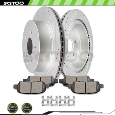 Rotores de freno traseros y pastillas de cerámica para Nissan Murano Quest Pathfinder 2009-2018 Foto 1 de 4